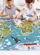 E1626_HP Пазл "Карта мира" 2в1, игра-бродилка, фото 2